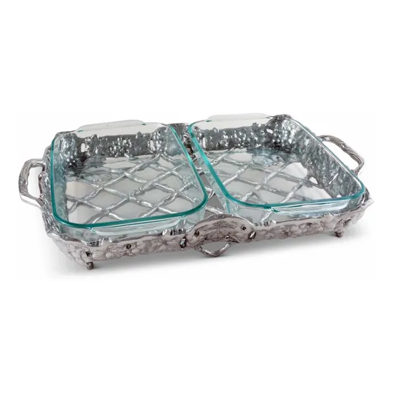 Arthur Court Cacerola Metal Cristal Pyrex Uva Clasico In