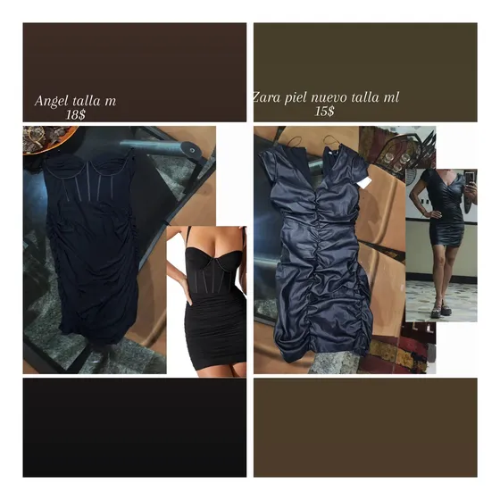 Vestido Negro Nuevo Zara Exotic Talla M