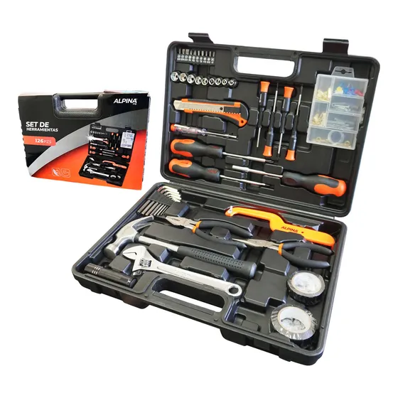 Alpina Kit de herramientas combinadas 126 Piezas color negro