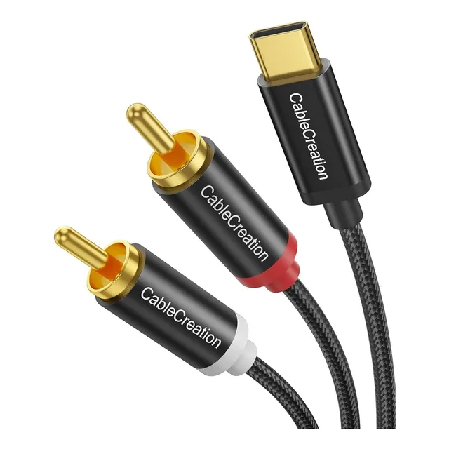 Cable De Audio 1.5 Mts Usb Tipo C A Dos Rca Macho