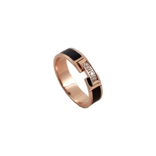 Elegante Anillo Aro Moda Titanium Tono Oro Rosa Sz 5,5