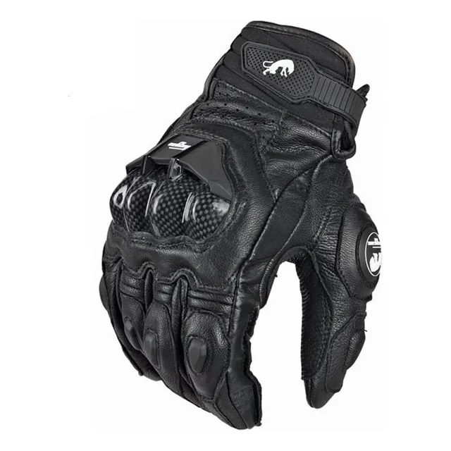 Guantes Para Moto De Cuero Semi-impermeable Furygan Negro