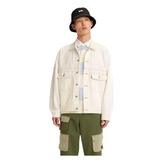 Chaqueta Levis Trucker Holgada Blanco Cisne