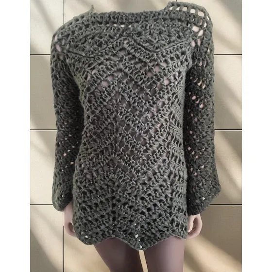 Sweater Tejido A Mano Lana Pulover Mujer Original...!!!