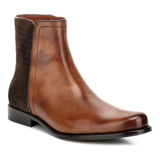 Botas Para Hombre Franco Cuadra Con Cierre En Piel De Bovino