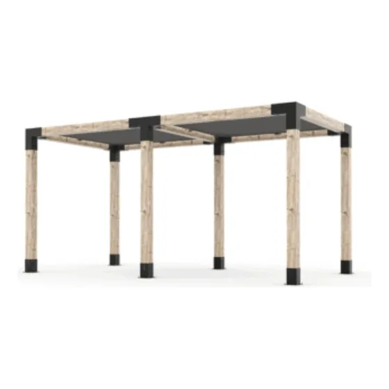 Kit Herrajes Para Pergola Decks 2 Modulos Hierro Y Madera