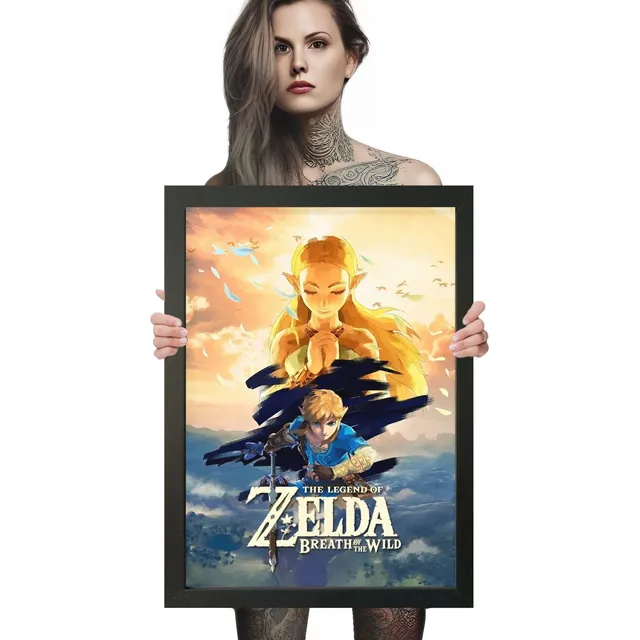 Quadro Decorativo Zelda Breath Of The Wild A2 42x60cm
