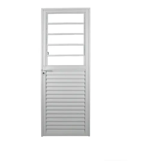 Porta De Alumínio Basculante 210x90cm Com Vidro Liso Linha