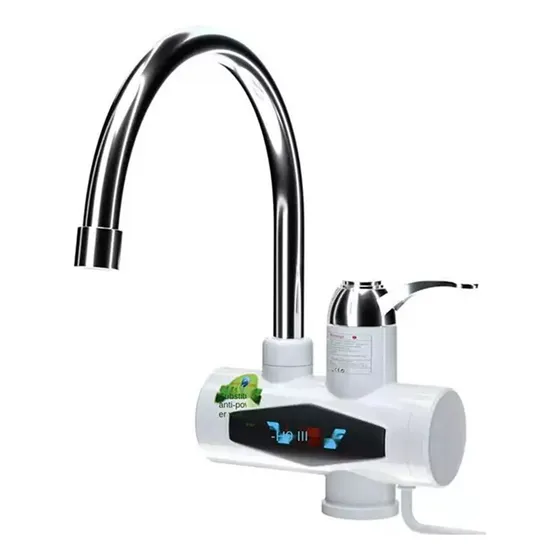 Calentador De Agua Instantáneo Canilla Mesada Cocina Baño Acabado Brillante