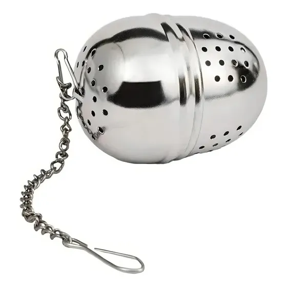 Crystal Rock Infusor De Te En Hebras Con Cadena Bola Acero Inoxidable Color Gris