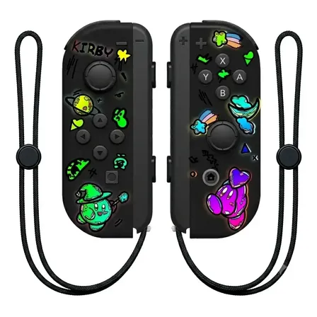 Control Inalámbrico Rgb Para Switch Oled Joycon Con Correas Negro