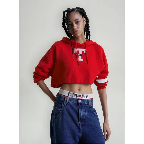 Saco Con Corte Cropped Mujer Rojo Tommy Jeans