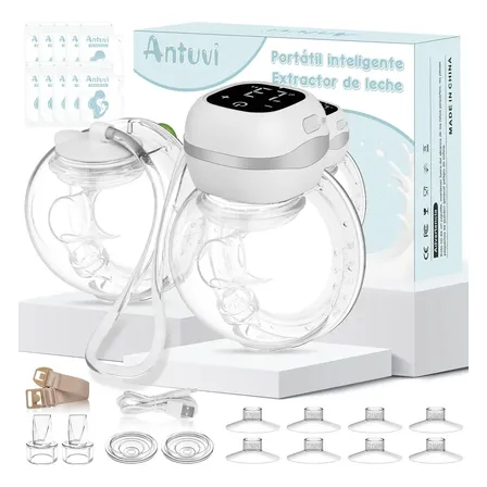 Bomba De Tirar Leite Materno Portátil Elétricas Antuvi Vestível Mãos Livres De Cabeça Dupla 17-24mm Flanges 320 ml