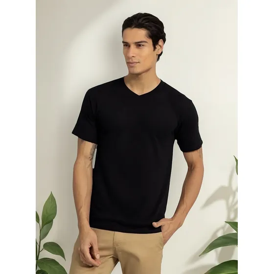 Polera Cuello V  100% Algodón De Hombre Varios Colores