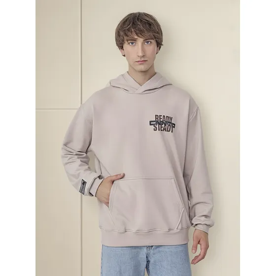Buzo De Algodon Con Capucha Connected Estampado Oversize