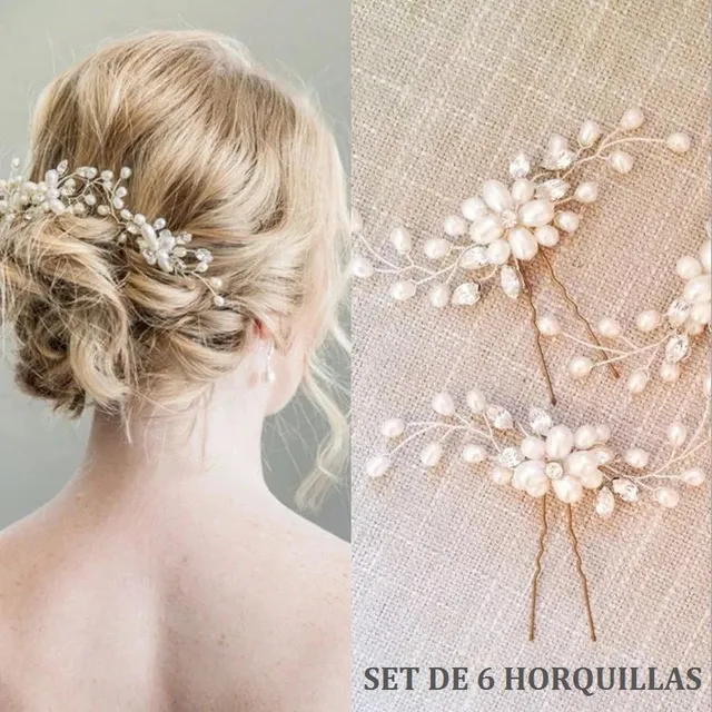 Horquilla Tocado Flores De Perla Cabello Novia Ceremonia