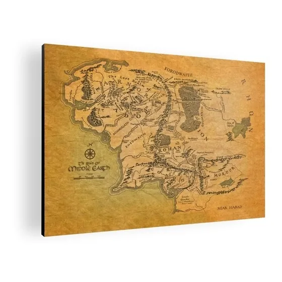 Cuadro Decorativo Mapa El Señor De Los Anillos 60x42 Mdf