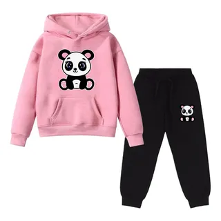 Conjunto Kit Blusa E Calça Moletom Infantil Pandinha Cute Conjunto Kit Blusa E Calça Moletom Infantil Pandinha Cute