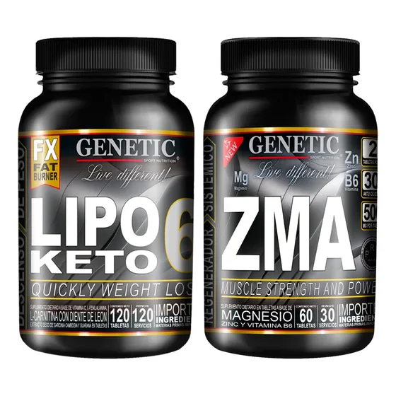 60 Días Quemador Lipo 6 Keto Zma Magnesio Zinc Vit B Genetic