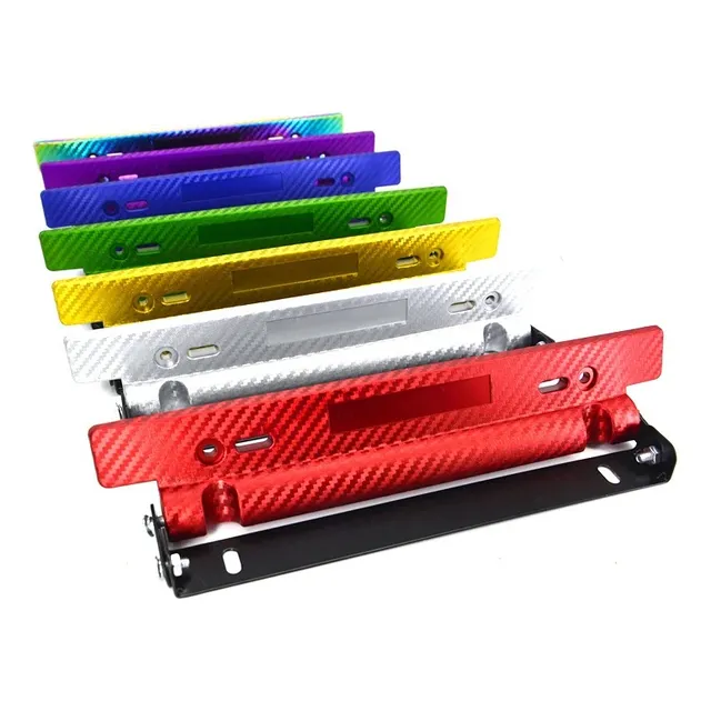 Porta Placa Ajustable Universal Fibra De Carbono Momo Jdm