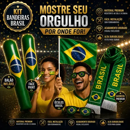 Kit Torcedor Copa Do Mundo 2026 Brasil 5 Itens Futebol