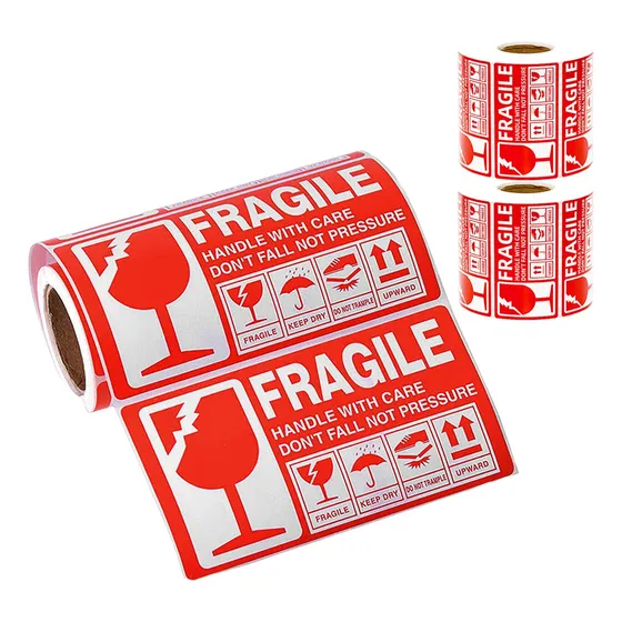Etiquetas Frágiles 2pk75*50mm*500 Hojas De Juego 2pk