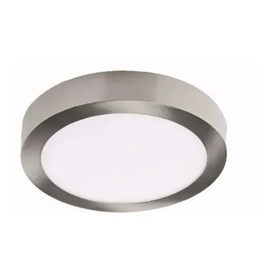 Plafon Redondo Led Acero Platil 24w Macroled Luz Fria Aplic