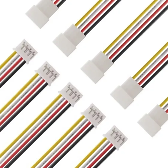 5 X Conector Jst Micro 4 Pines Par Macho Y Hembra Cable 20cm Color Negro