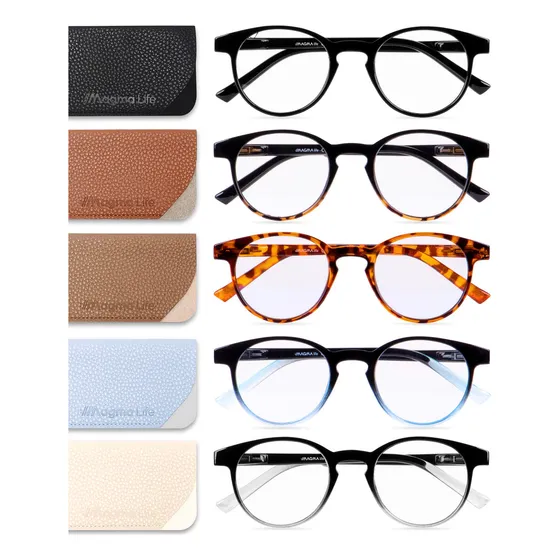 Magma Life Paquete 5 Lentes De Lectura Oftálmicos Sin graduación Con Micas Bluelight
