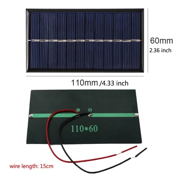 Panel Solar 5-6v. 1w Células Fotovoltaicas Arduino Escolar