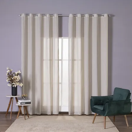 Cortina Em Linho 3.00x2.50m Ambiente Delicado E Decorado