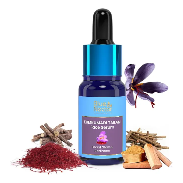 Aceite Facial Con Néctar Azul, Azafrán Y Manjish Kumkumadi,