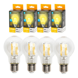 Aigostar 4 Uds Foco De Filamento Led A60 E27 8w 2700k Aigostar 4 Uds Foco De Filamento Led A60 E27 8w 2700k