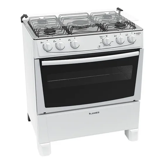 Cocina James C 150b Blanco 5 Hornallas Encendido Auto. - Ltc