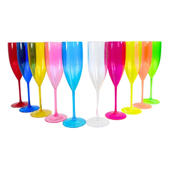 30 Taças De Champagne Acrílico Cristal 160ml Drink Champanhe