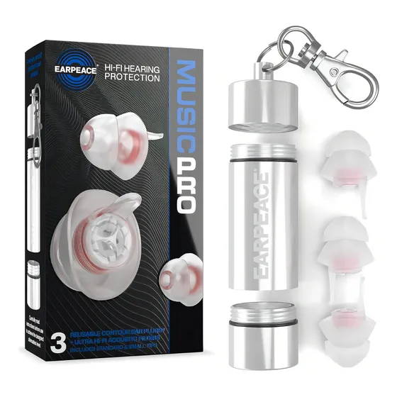 Protector Auditivo Earpeace Pro Oidos Bateristas Musicos Dj Color Plateado