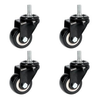 4pz Rueda Pvc Surtek Rodaja Espiga Roscada 2 Negro Llanta 4pz Rueda Pvc Surtek Rodaja Espiga Roscada 2 Negro Llanta