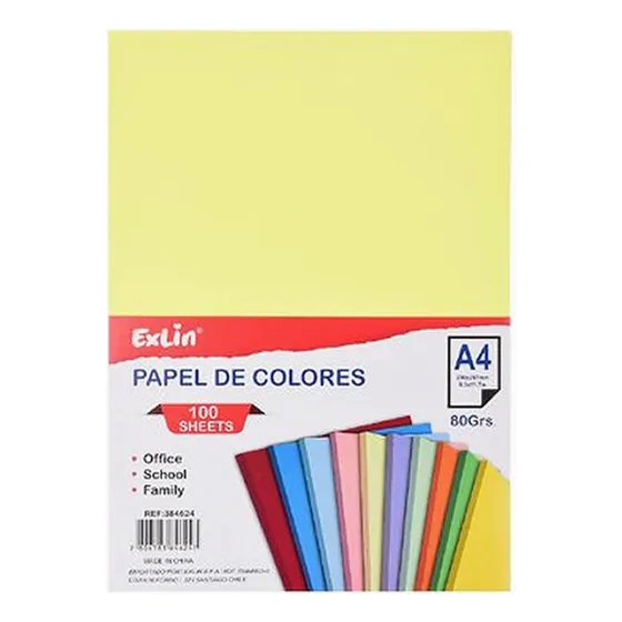 Resma De Papel Color Amarillo A4 80 Gramos