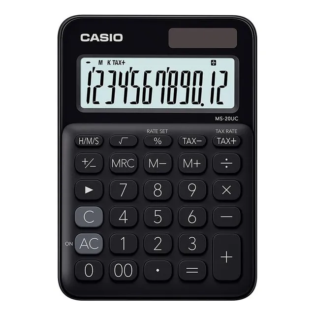 Calculadora Casio 12 Dígitos Ms-20uc-bk Negro