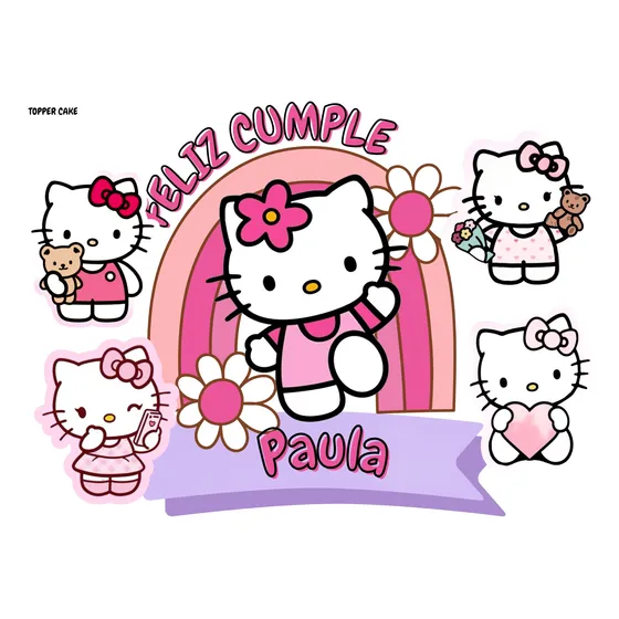 Cake Topper Kit Imprimible Torta Hello Kitty