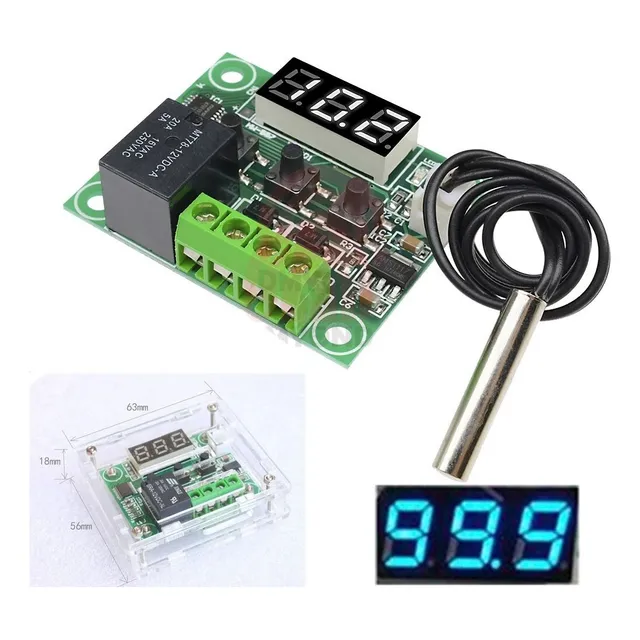 Termostato Digital W1209 12v Nuevo Modelo 2024 Robusto Azul