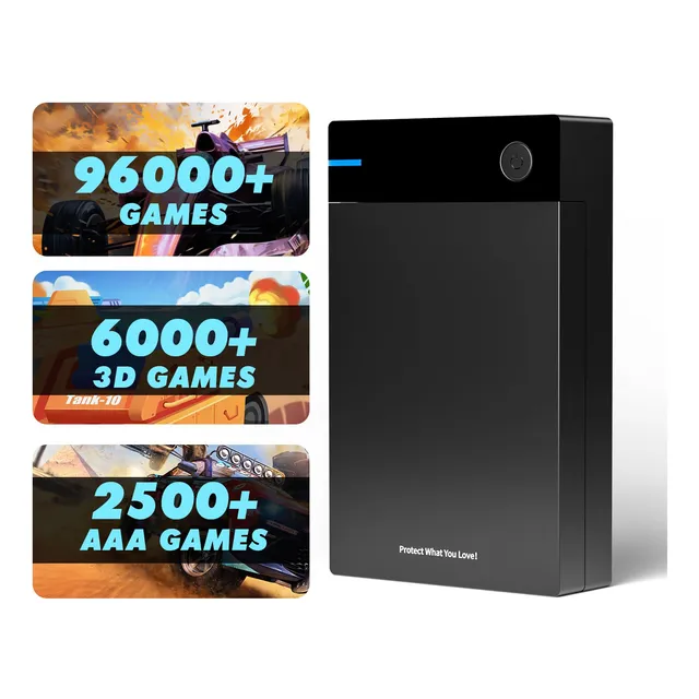Kinhank 12tb Disco Duro De Juegos Retro Con 96000+ Juegos,
