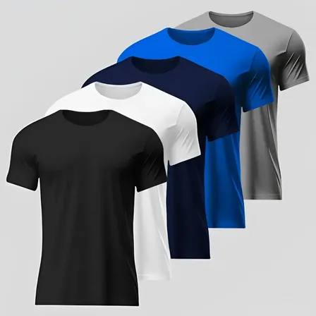 Kit 5 Camisetas Básicas Masculina Dry Fit Premium Academia