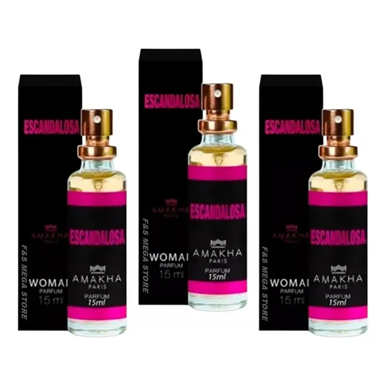 Kit Perfume Escandalosa 3 De 15 Ml C/ Envio Gratis ! Amakha 