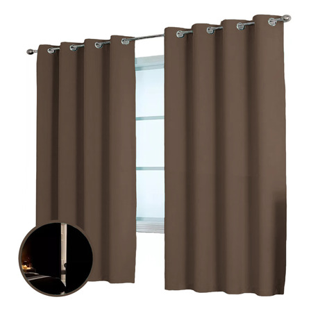 Juego De Cortinas Blackout 132 X 215cm 2 Paneles Con Aros Juego De Cortinas Blackout 132 X 215cm 2 Paneles Con Aros