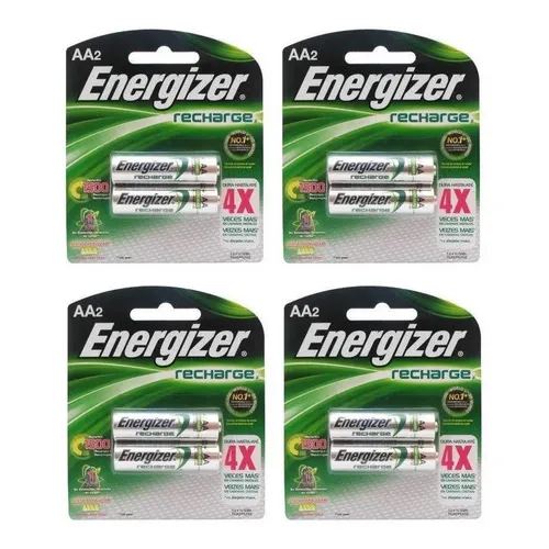 Kit Energizer con 8 pilas recargables AA de 1400 mAh C/2
