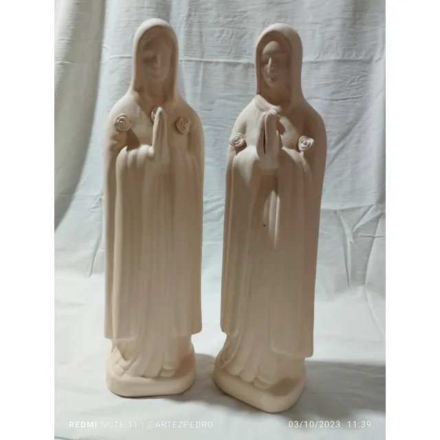 Virgen Rosa Mística En Bizcochos De Cerámica 45ctm