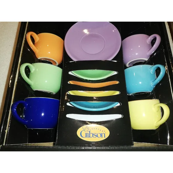 Juego De Tazas De Cafe Negro