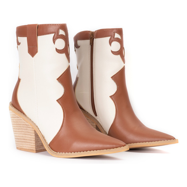 Bota Feminina Western Texana Bico Fino Fachete De Couro Bota Feminina Western Texana Bico Fino Fachete De Couro