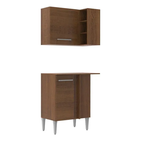 Set Armario 2 Puertas Esquinero Madesa Emilly Color Marrón